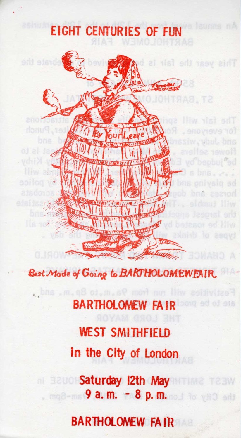 A poster for Bartholomew Fair