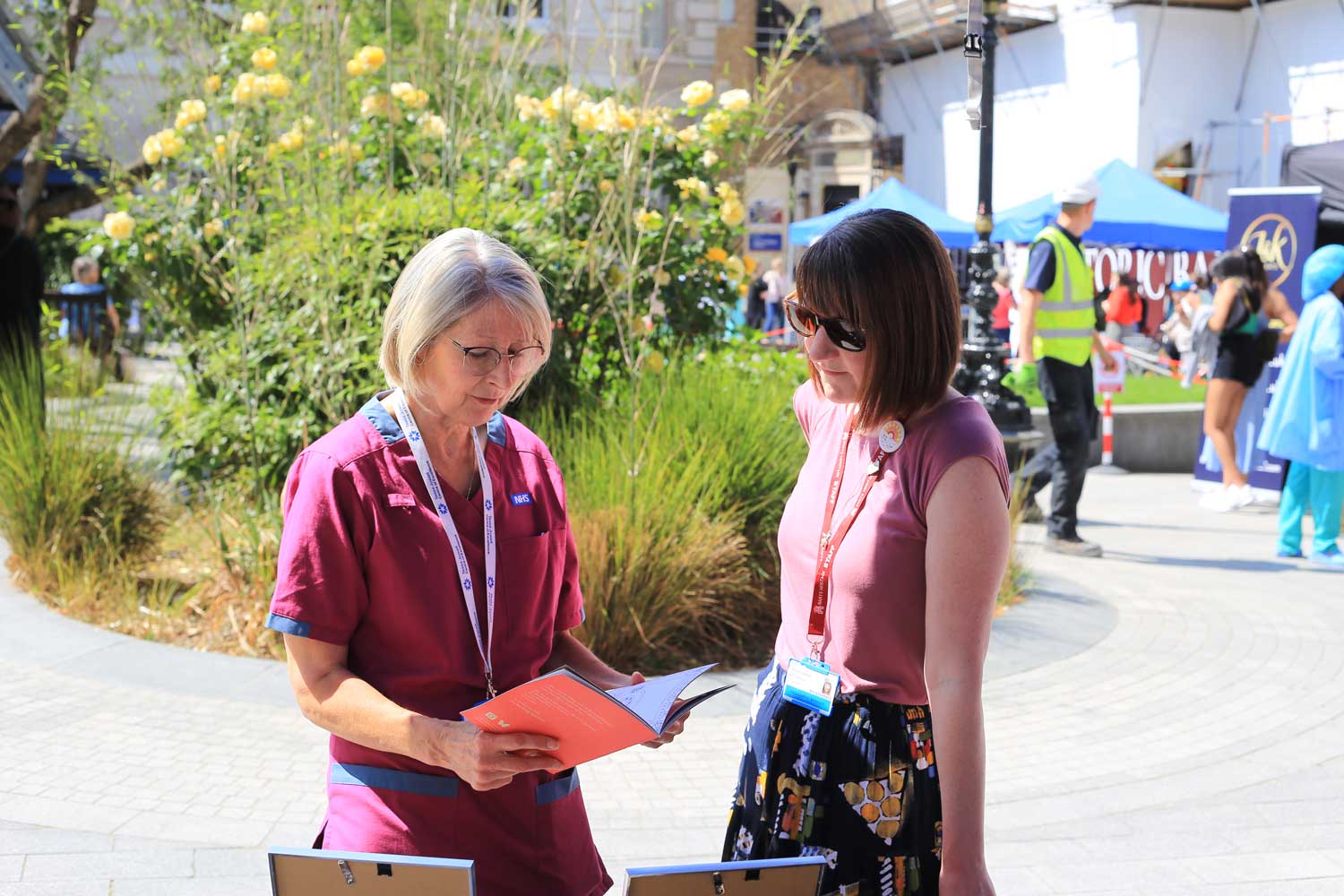 Showing the patient activity packs to staff on View Day