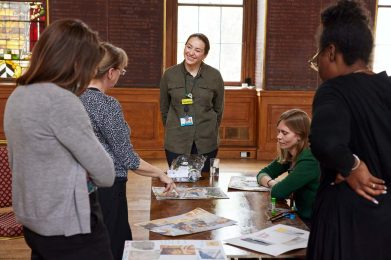 A workshop being led in Barts Great Hall